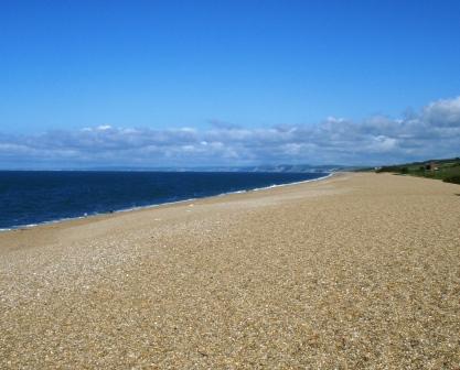 South from Abbotsbury where land meets the sea at Dorset’s Chesil Bank